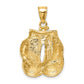 Solid Polished Open-Backed Boxing Gloves Pendant - WBC