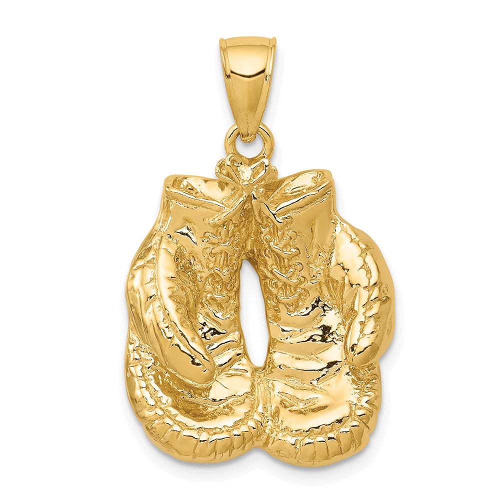 Solid Polished Open-Backed Boxing Gloves Pendant - WBC