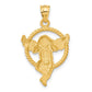 Satin Diamond-cut Angel in Circle Pendant - WBC