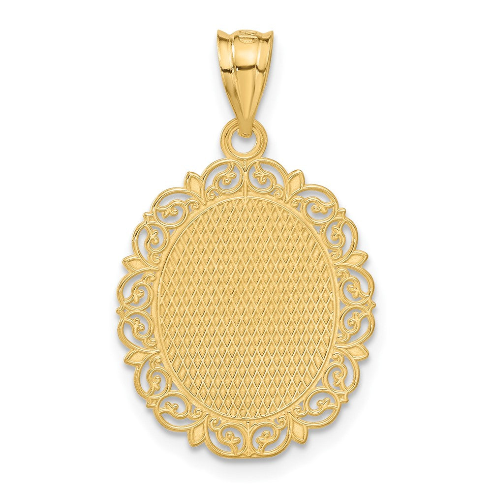 Solid Satin Polished Cancer Zodiac Oval Pendant - WBC
