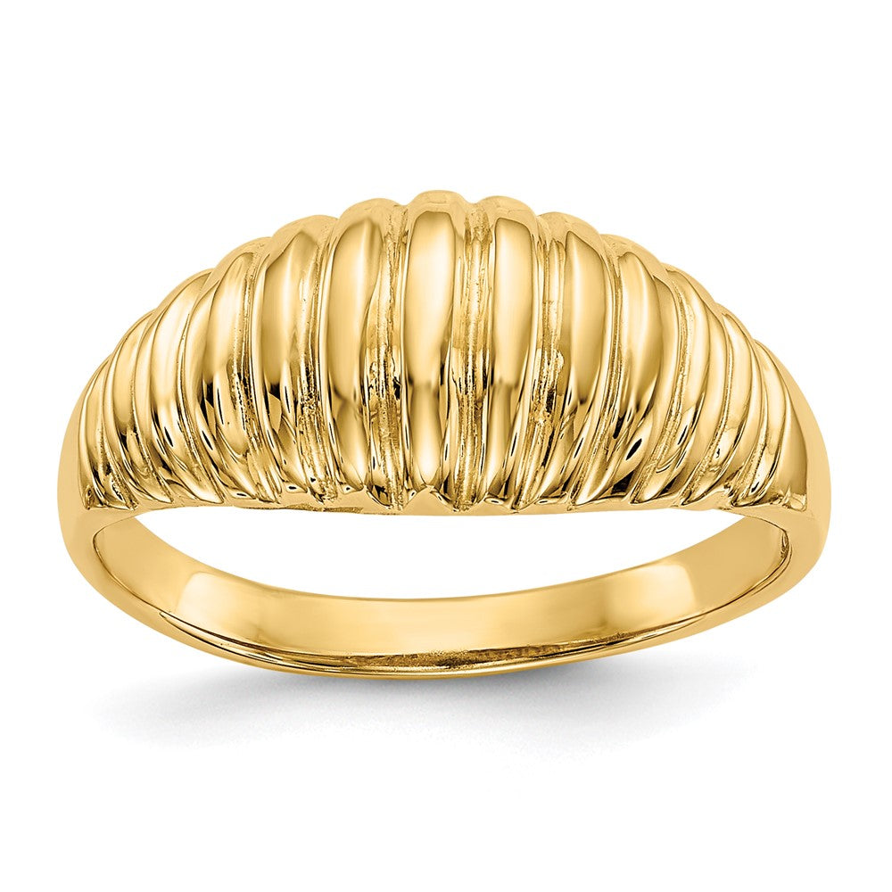 High Polished Ribbed Dome Ring - WBC