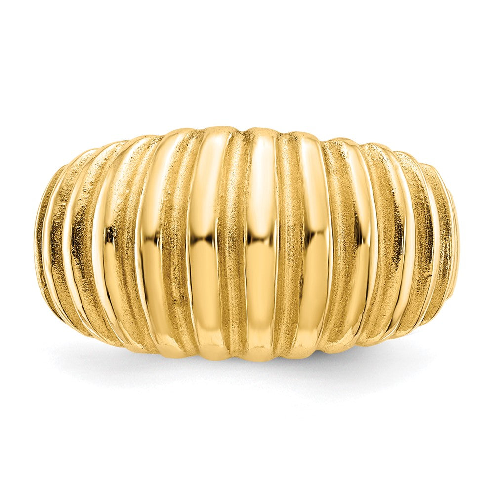 High Polished Ribbed Dome Ring - WBC