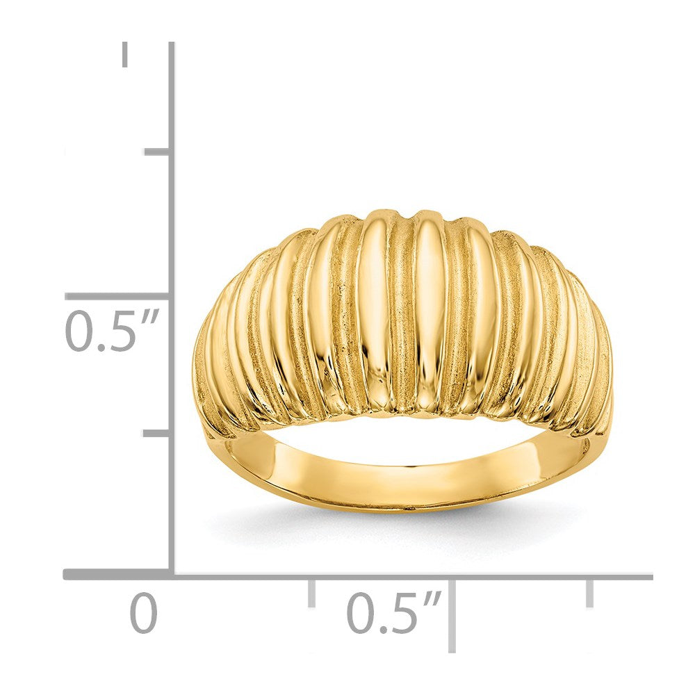 High Polished Ribbed Dome Ring - WBC