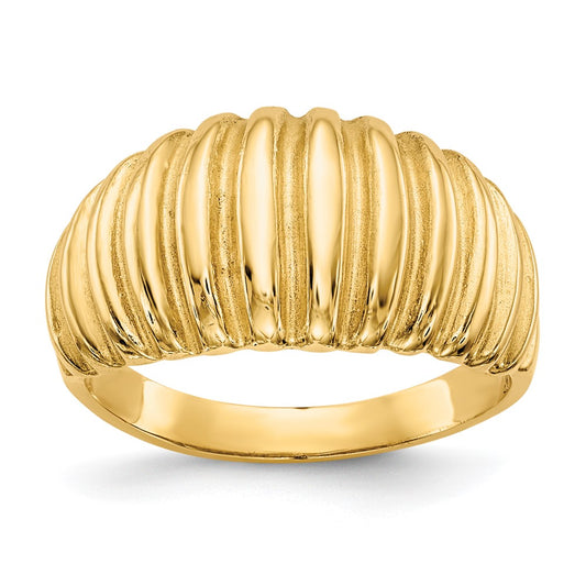 High Polished Ribbed Dome Ring - WBC