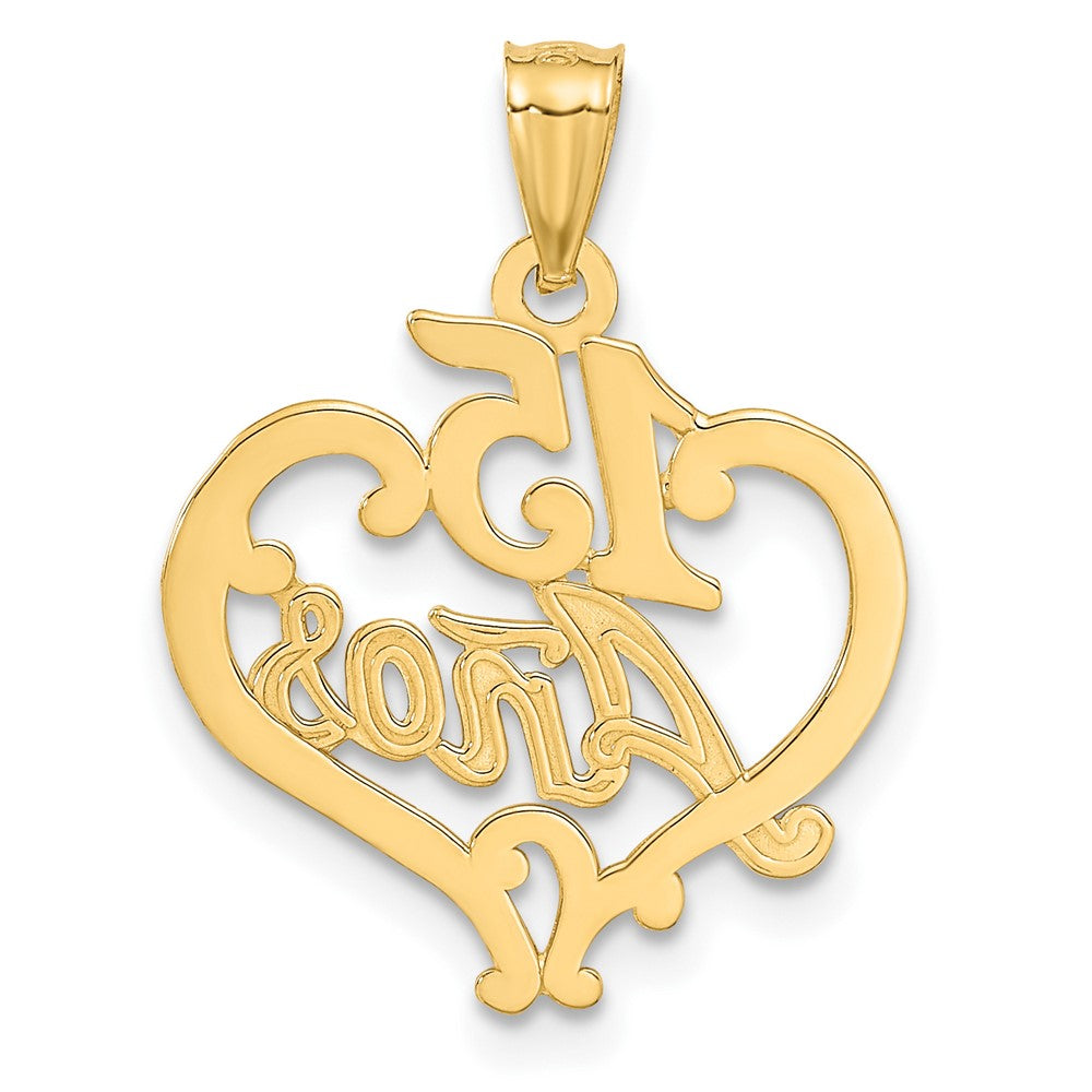Diamond-cut 15 ANOS Heart Pendant - WBC