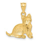 Satin Diamond-cut Cat Charm - WBC