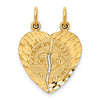 14K Gold Querida 2-Piece Break-apart Diamond-cut From MY Heart Direct TO Yours Charm