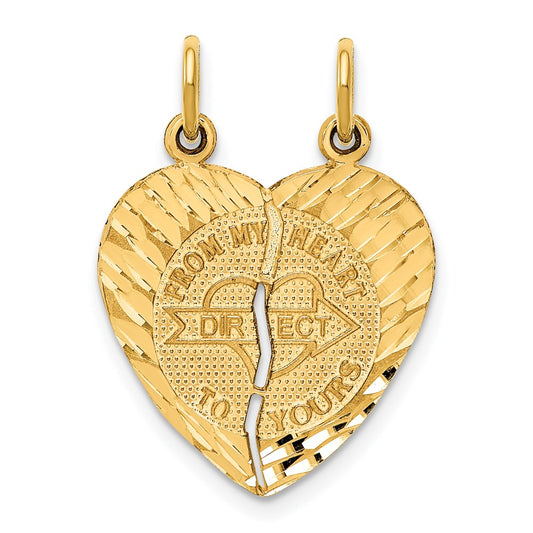 2-Piece Break-apart Diamond-cut FROM MY HEART DIRECT TO YOURS Charm - WBC