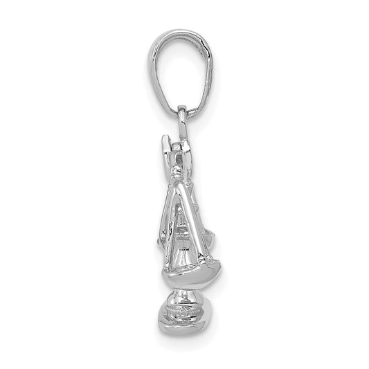 3-D Moveable Scales of Justice Pendant - WBC