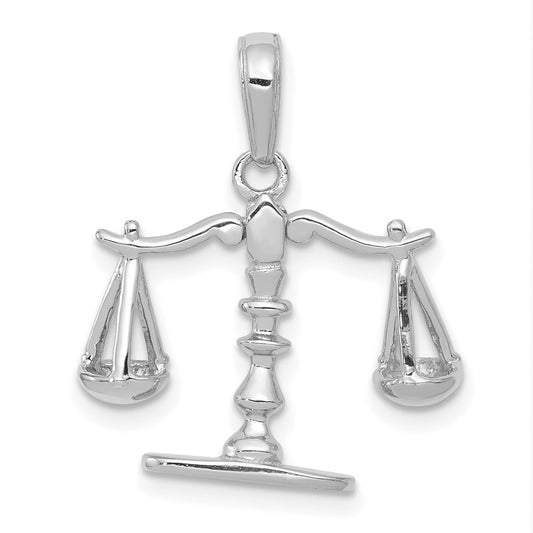 3-D Moveable Scales of Justice Pendant - WBC