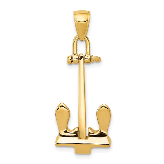 3-D T-Bar Style Anchor Pendant - WBC