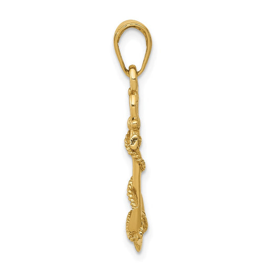 3-D Anchor with Shackle and Entwined Rope Pendant - WBC