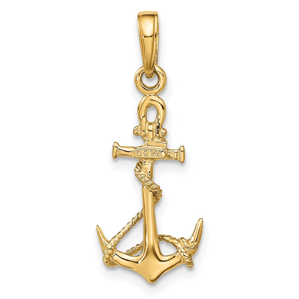3-D Anchor with Shackle and Entwined Rope Pendant - WBC