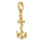 3-D Anchor with Shackle and Entwined Rope Pendant - WBC