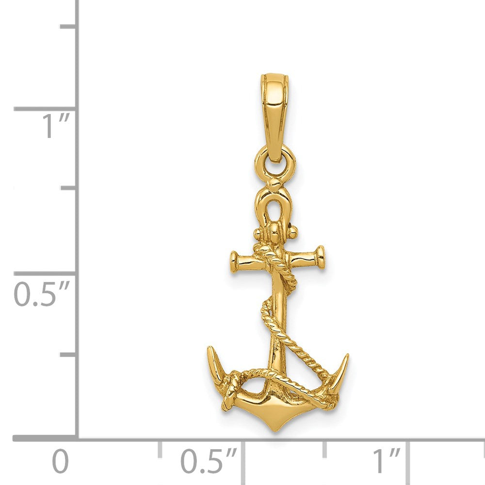 3-D Anchor with Shackle and Entwined Rope Pendant - WBC