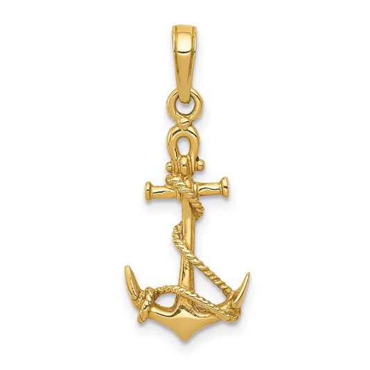 3-D Anchor with Shackle and Entwined Rope Pendant - WBC