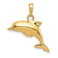 Polished 3-D Puffed Dolphin Pendant - WBC