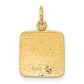 Satin and Diamond-Cut Angel Square Charm - WBC