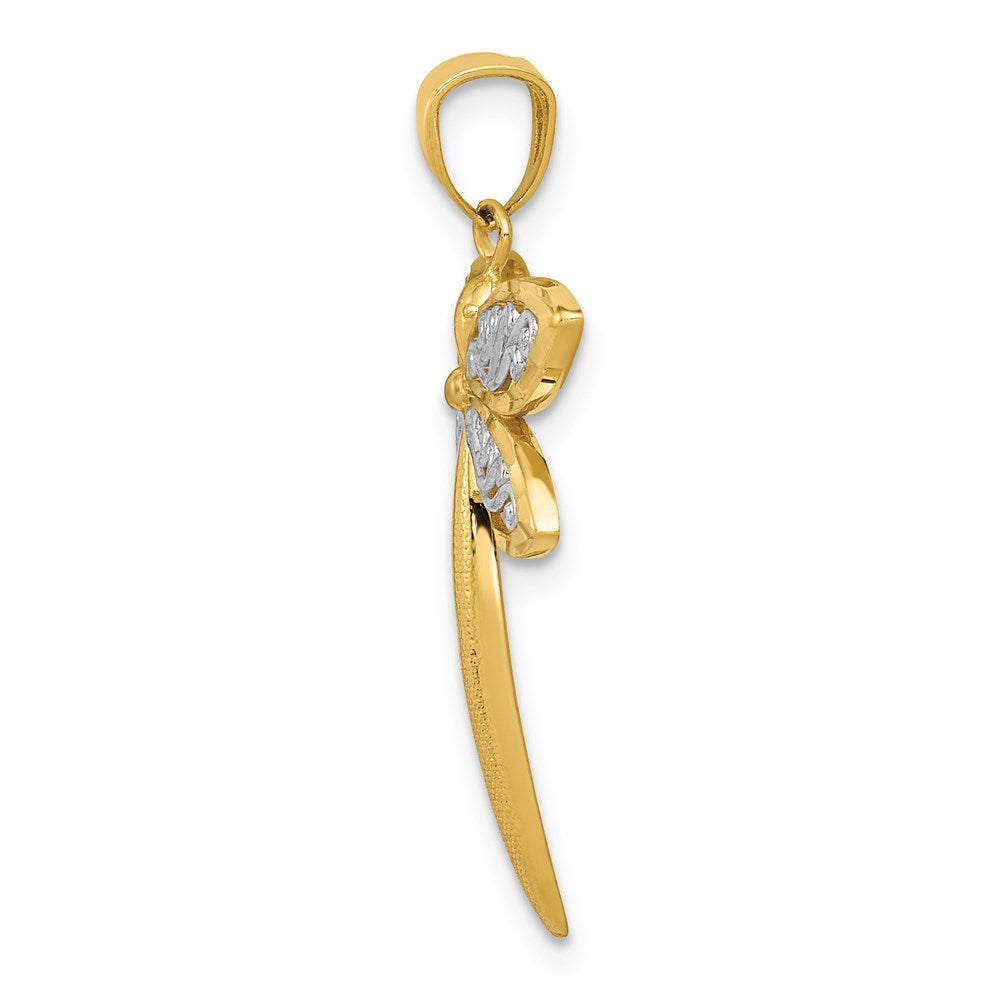 and Rhodium Dragonfly Pendant - WBC