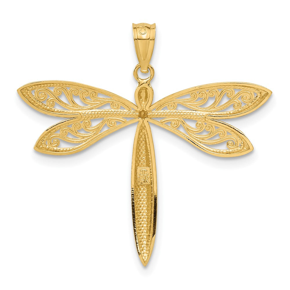 and Rhodium Dragonfly Pendant - WBC