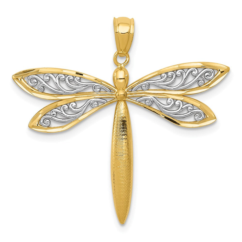 and Rhodium Dragonfly Pendant - WBC