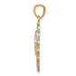 and Rhodium Angel Scalloped Edge Oval Pendant - WBC