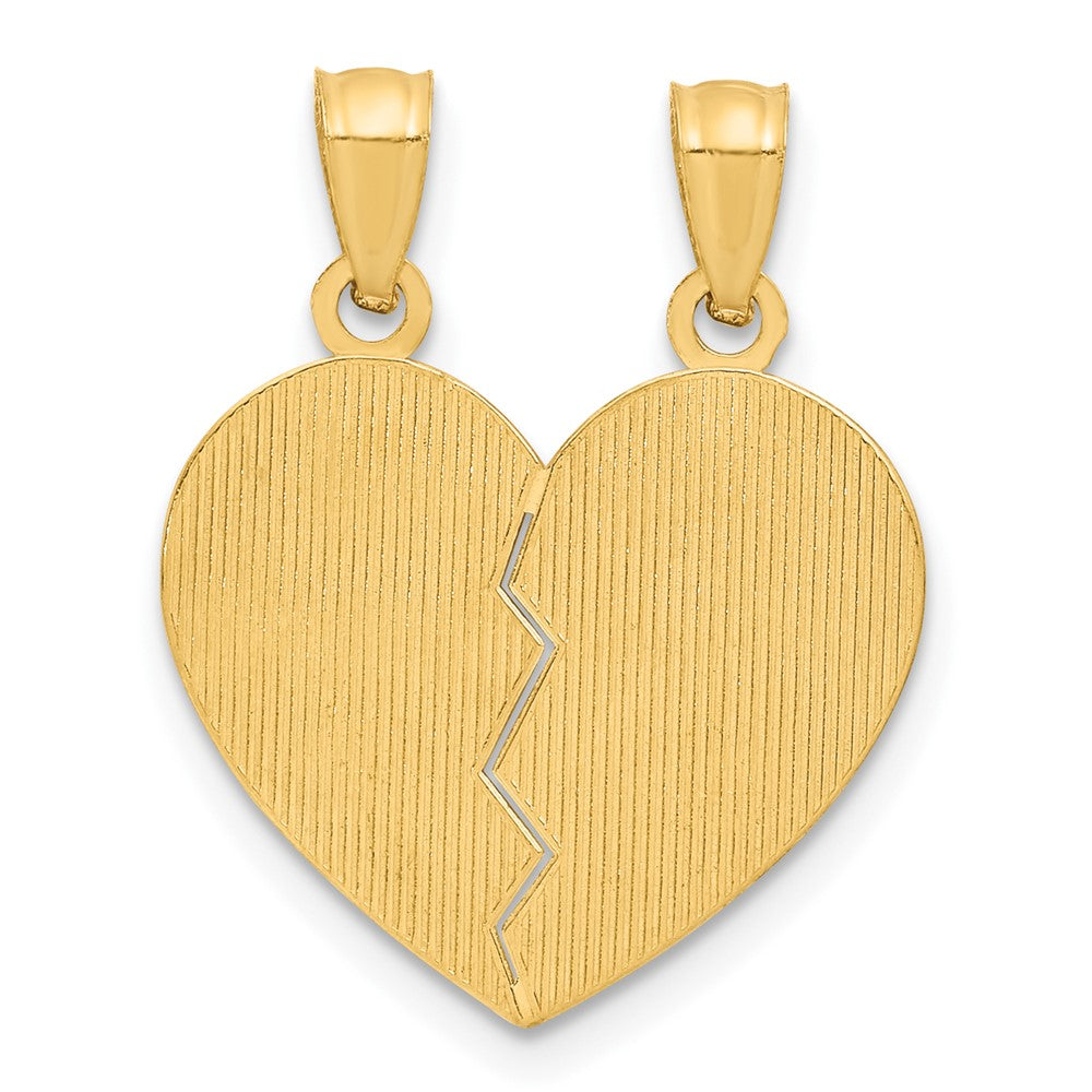 BEST FRIENDS Heart with Flower 2-Piece Break-Apart Pendant - WBC