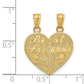 BEST FRIENDS Heart with Flower 2-Piece Break-Apart Pendant - WBC
