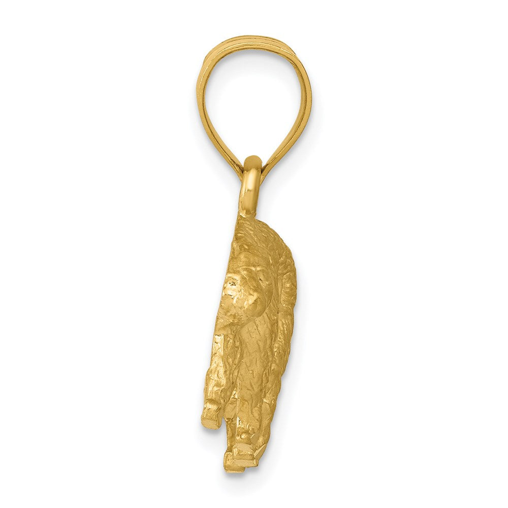 Satin Diamond-cut Bear Pendant - WBC