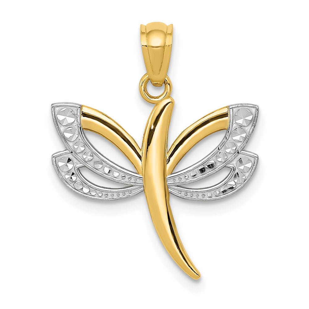 and Rhodium Dragonfly Pendant - WBC