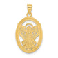 and Rhodium BELIEVE PEACE FAITH HOPE Filigree Angel Pendant - WBC