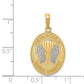 and Rhodium Reversible GUARDIAN ANGEL PRAYER Pendant - WBC
