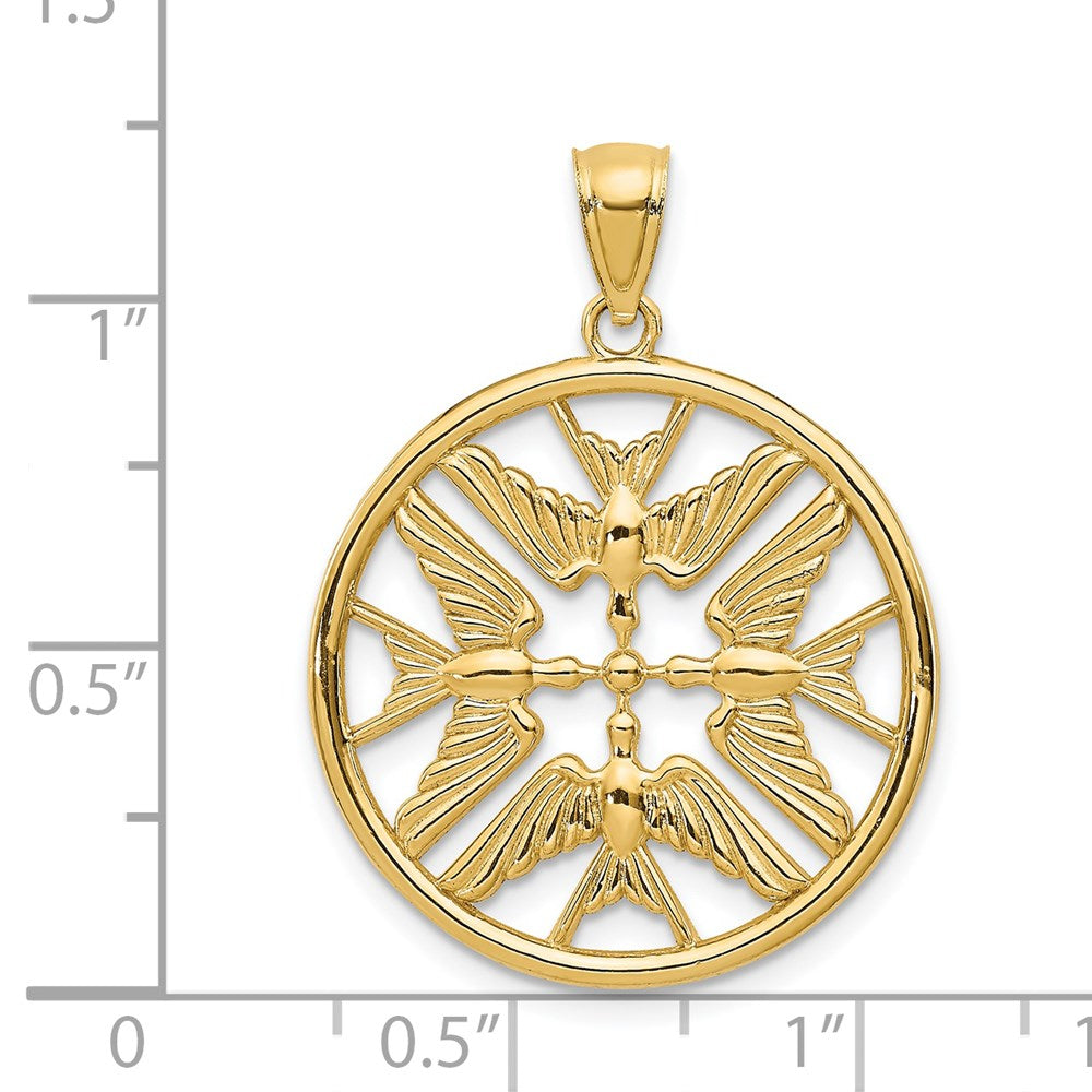 Polished Doves in Circle Pendant - WBC