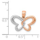and Rhodium Butterfly Pendant - WBC