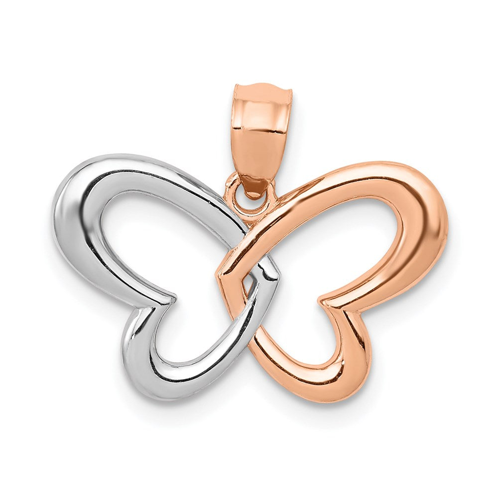 and Rhodium Butterfly Pendant - WBC