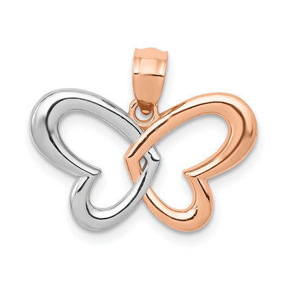 and Rhodium Butterfly Pendant - WBC