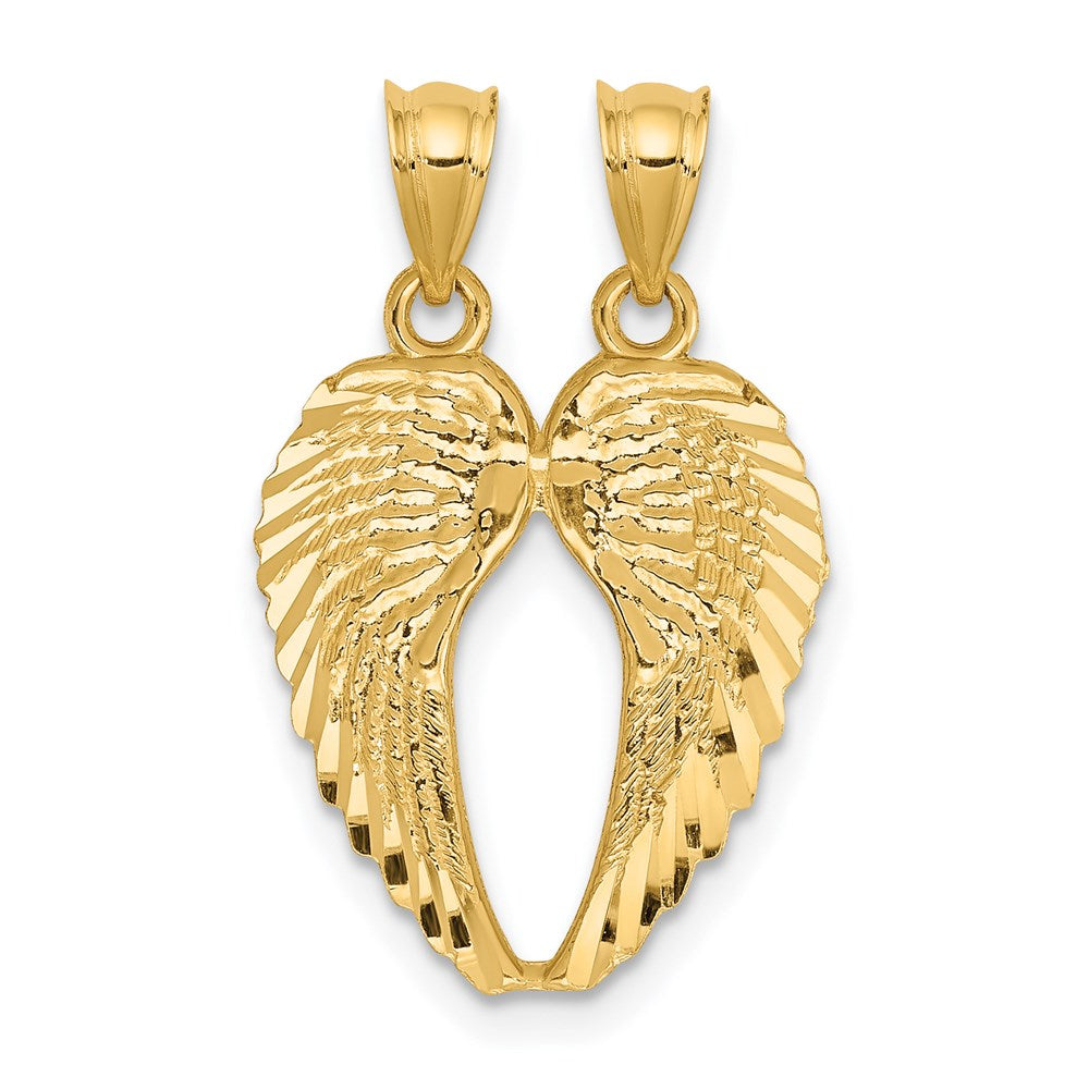 Two-Piece Break-Apart Diamond-cut Wings Pendant - WBC