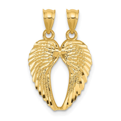 Two-Piece Break-Apart Diamond-cut Wings Pendant - WBC