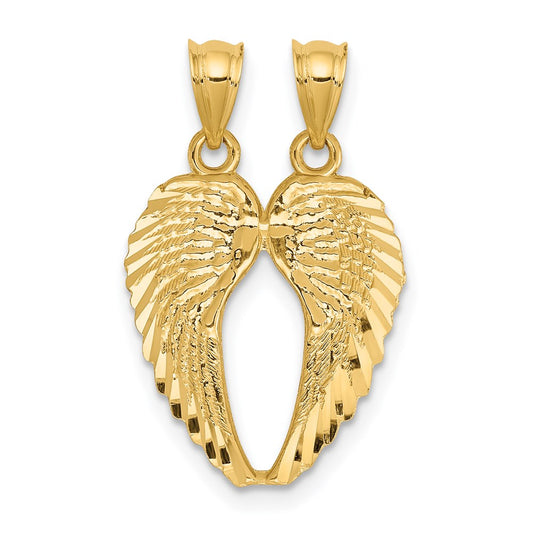 Two-Piece Break-Apart Diamond-cut Wings Pendant - WBC