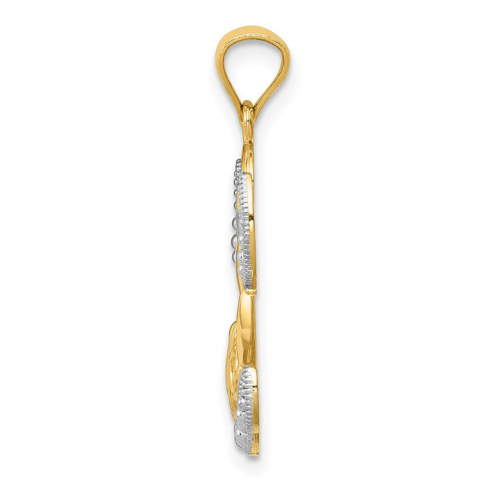 and Rhodium LOVE Angel Pendant - WBC