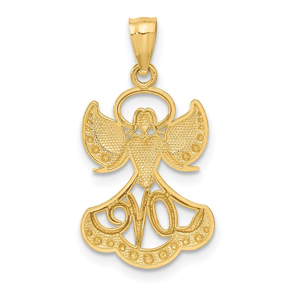 and Rhodium LOVE Angel Pendant - WBC