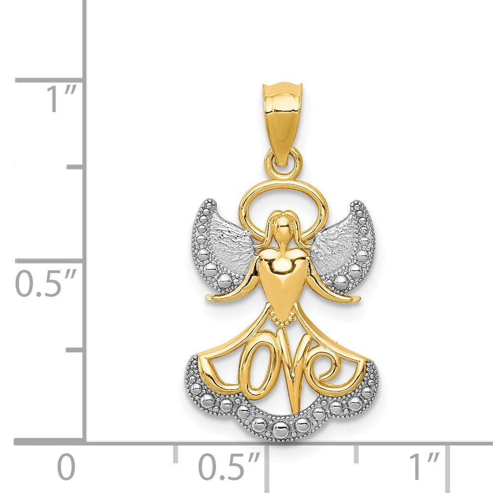 and Rhodium LOVE Angel Pendant - WBC