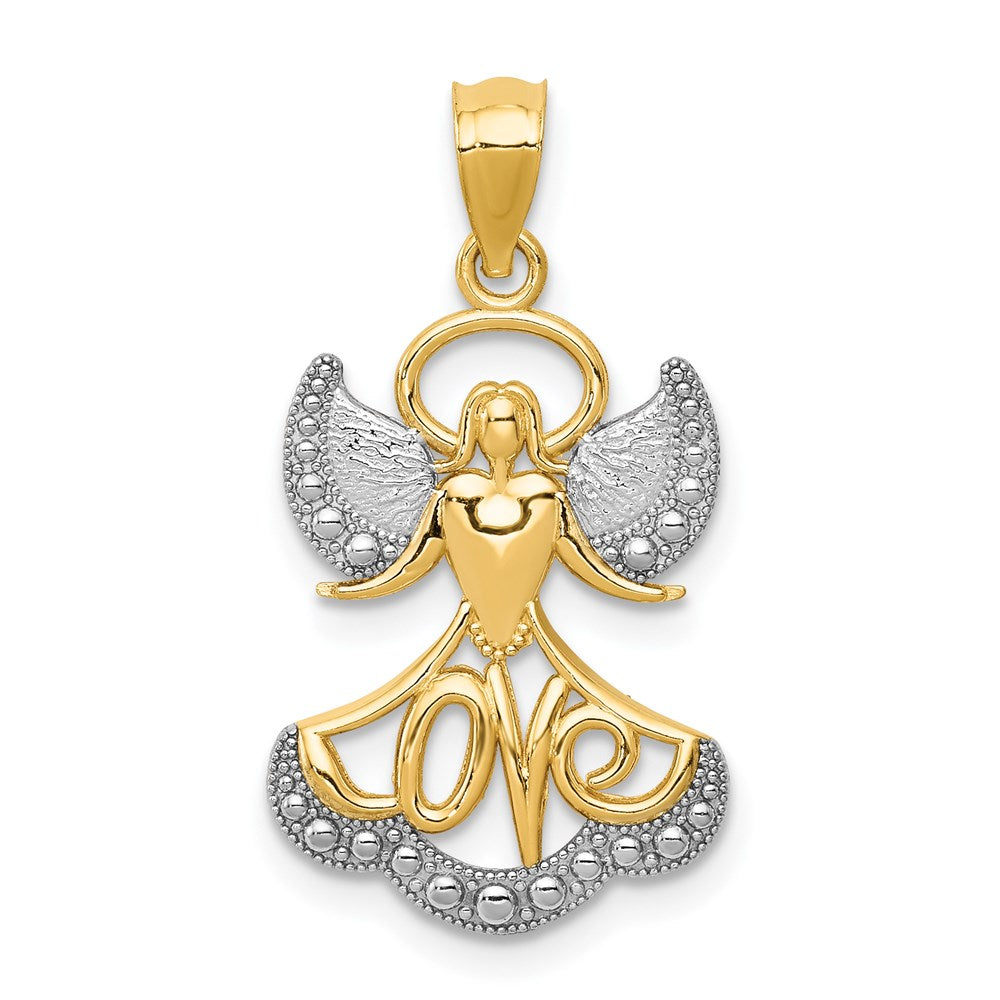 and Rhodium LOVE Angel Pendant - WBC