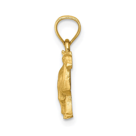 Satin Diamond-cut Camel Pendant - WBC