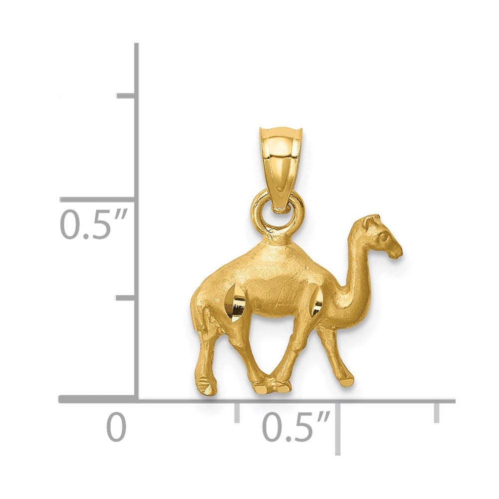 Satin Diamond-cut Camel Pendant - WBC
