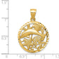 Diamond-cut Dolphin and Shells Circle Pendant - WBC