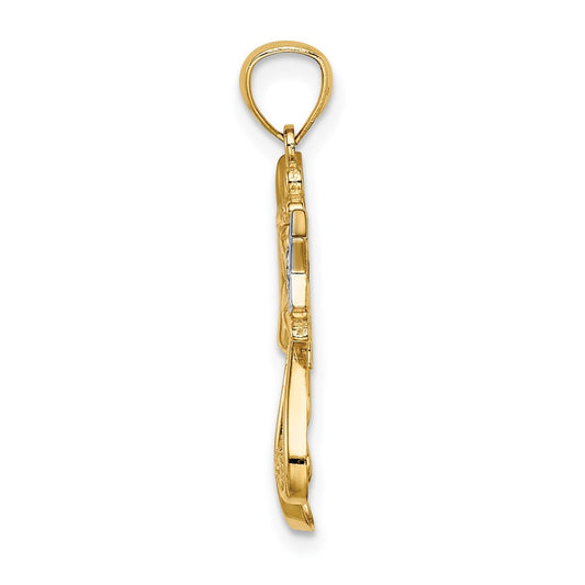 and Rhodium Diamond-cut Angel with a Star Charm - WBC