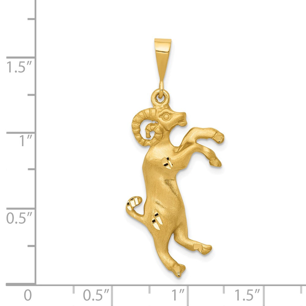 Satin Diamond-cut Aries Zodiac Charm - WBC