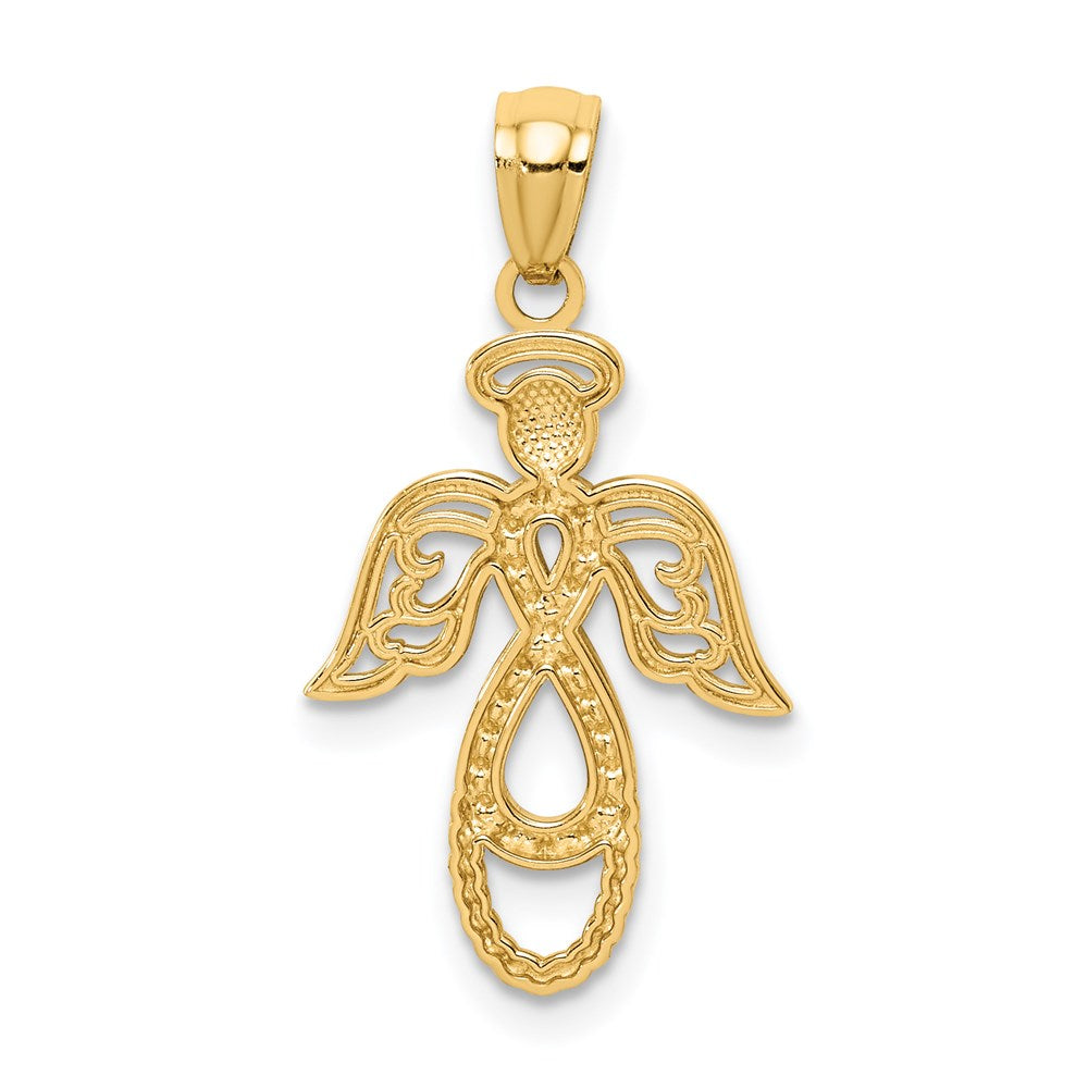 and Rhodium Infinity Angel Pendant - WBC