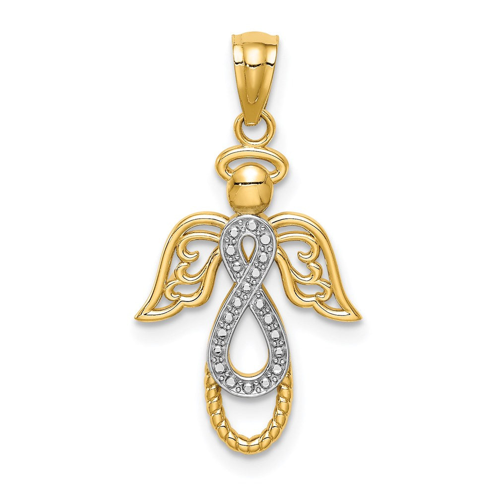 and Rhodium Infinity Angel Pendant - WBC